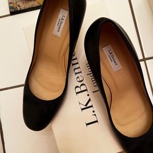L.K. Bennett Sage Black Pumps